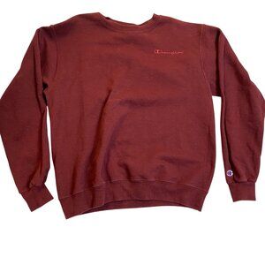 Champion Men's Sweatshirt Medium Eco Maroon Crewneck Long Sleeve Pullover Casual
